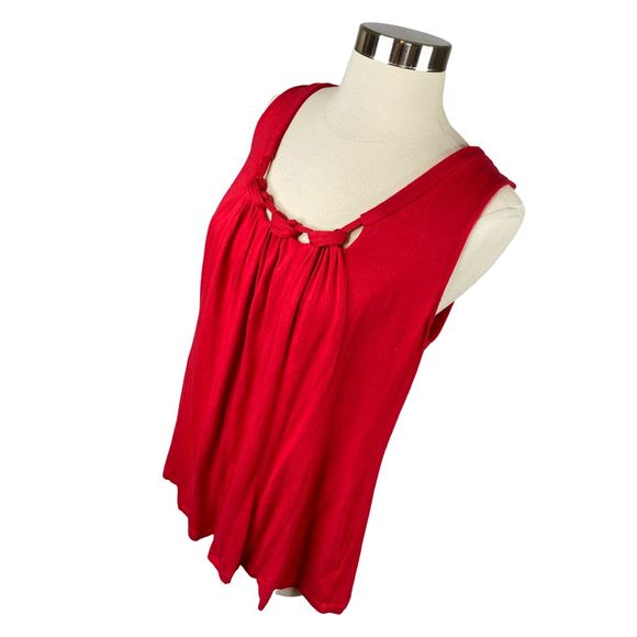 Spring & Mercer Red Knotted Sleeveless Top - Size Medium - Picture 2 of 4